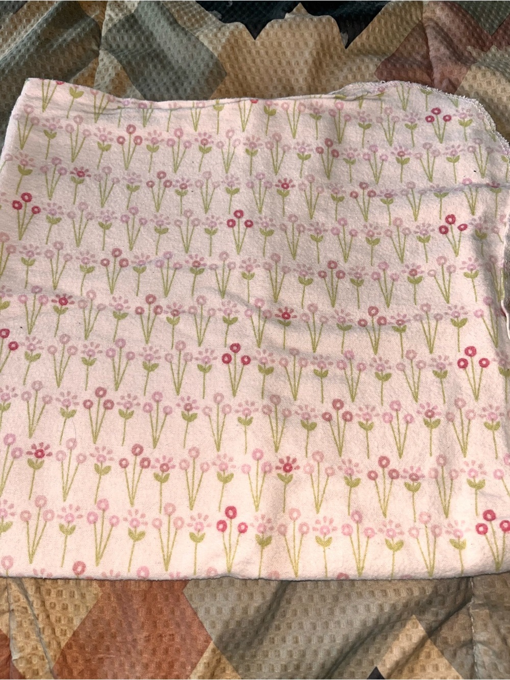 cloud island Pink Floral Print Baby Swaddle Blanket